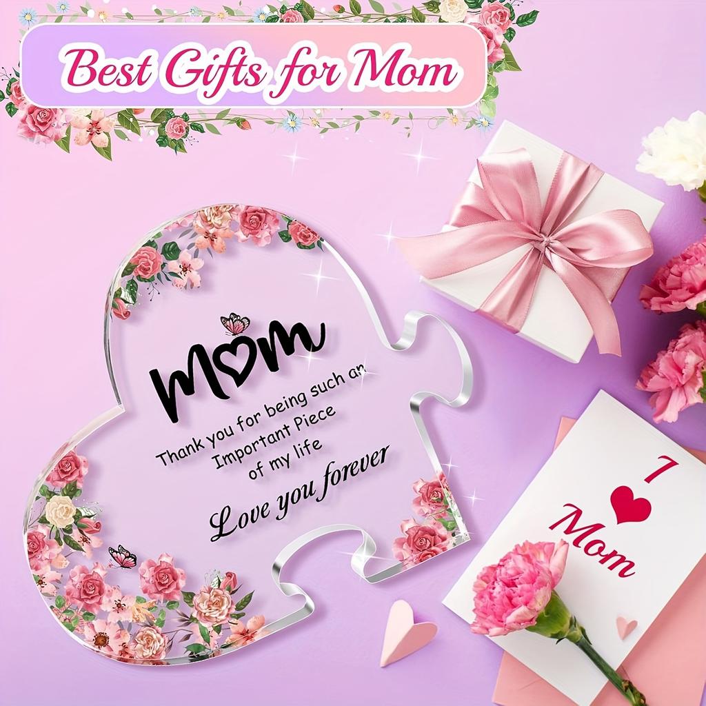 Vintage Acrylic Sign, 1pc, Irregular Heart-Shaped Acrylic Decorative Ornament, A Commemorative Gift for Mothers, A Shaped Present for Mom 