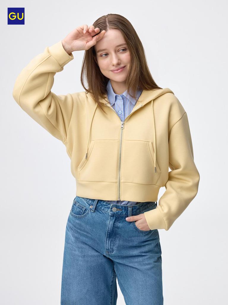 Uniqlo Gu Puff Sweatshirt Full Zip Hoodie