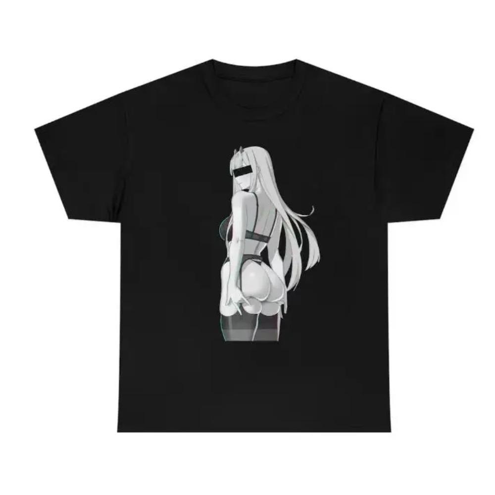 

Японское аниме Милый во Франксе 02 Футболка с графическим принтом Мода Большой размер Хлопок Футболка с круглым вырезом Женская Мужская XXXXXL