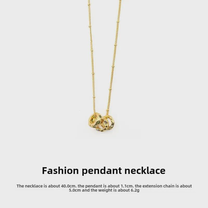 European & American Emerald Zircon Pendant Necklace - Retro, Simple, Fashionable Clavicle & Sweater Chain for Women