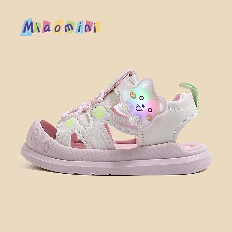 Cartoon Led Light Up Soft Sole Closed Toe Unisex Baby Toddler Summer Sports Beach Sandals 17