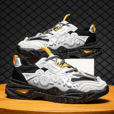 Mode 2024 Frühling Neue Herren Persönlichkeit Ausrüstung Lässige Sportschuhe Trendy Mode Laufschuhe Lederstepp Herrenschuhe