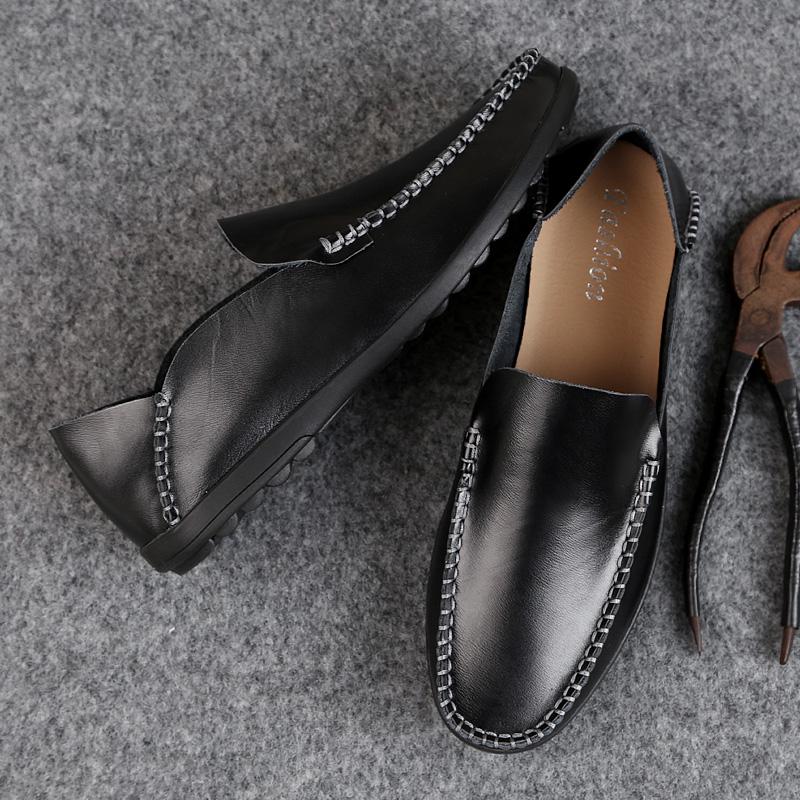 New Summer Mens Casual Leather Loafers Men Loafer Shoes Lightweight Sneakers Male Slip-On Driving Flats Big Size 38-47