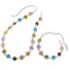Korean Colorful Crystal Choker Necklace Bracelet for Women Sparkly Rhinestone Clavicle Chain Bracelet Fashion Jewelry Set