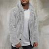 Chaqueta de felpa informal holgada de color puro con capucha nueva para otoño e invierno para hombre