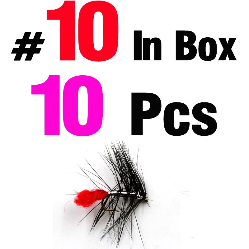 MNFT 10Pcs Various Dry Fly Fishing Lure Trout Salmon Dry Flies Fish Hook Size #6 #10 #12 Nymph Mosquito Lures Fishing Tackle
