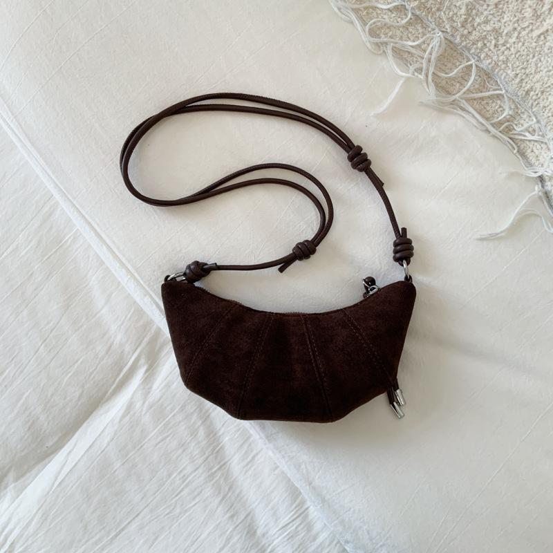 2025 Summer Casual Fashion Armpit Dumpling Bag Fashionable Croissant Bag Vintage Nubuck Leather One Shoulder Crossbody Bag Bag Woman