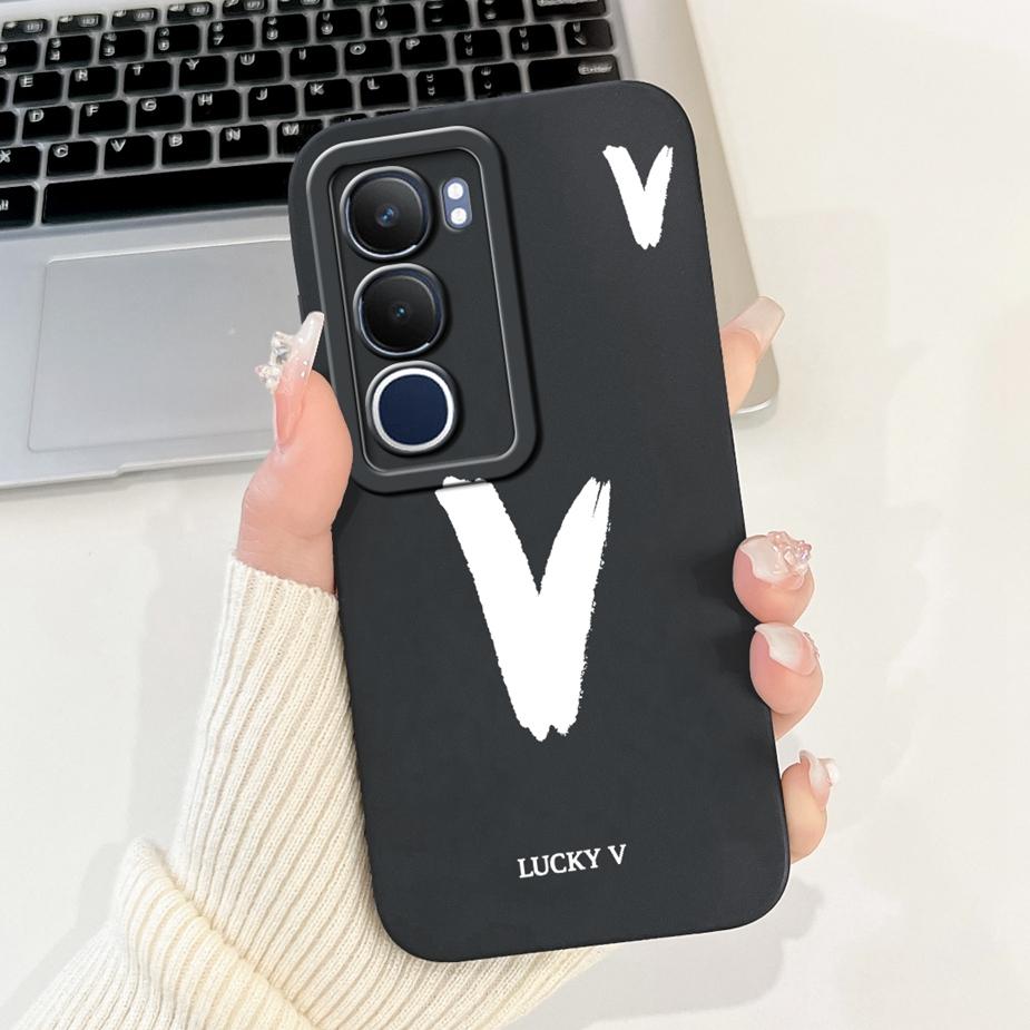 Für Vivo Y19s 4G Hülle V2419 Luxuriöse Glücksbuchstaben Cover Stoßfeste Weiche TPU Handyhülle Für Vivo Y19s Y 19 s VivoY19s Fundas Coque