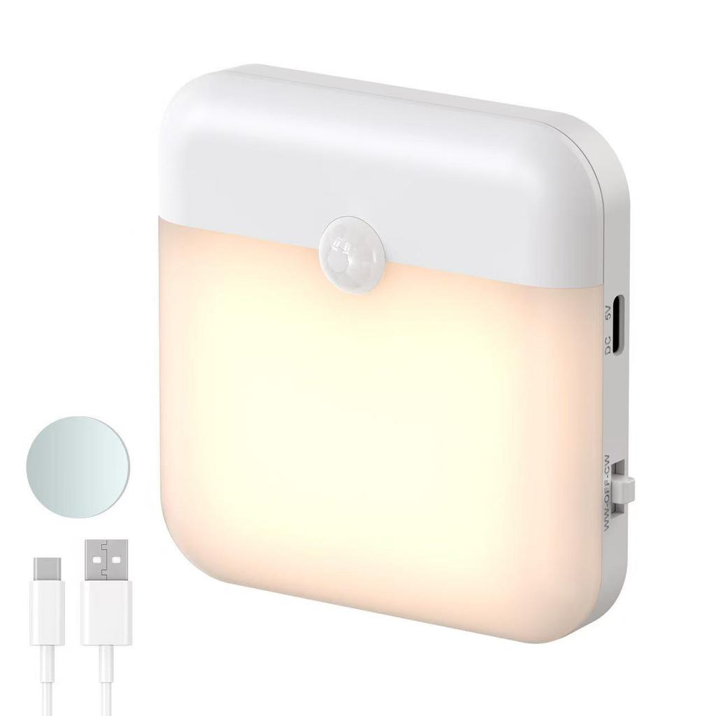 Runtowo Motion Sensor Led Light USB Charging Square Lamp Bedroom Kitchen Stair Hallway Wardrobe Cupboard Lighting Cabinet Light