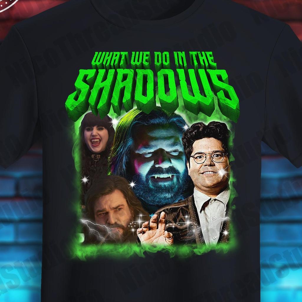 What We Do In The Shadows Vampir Gothic Shirt, Nadja Laszlo Fan Art Geschenk, TV-Serien Shirt, Retro Horror Komödie Grafik T-Shirt, Dunkler Liebhaber