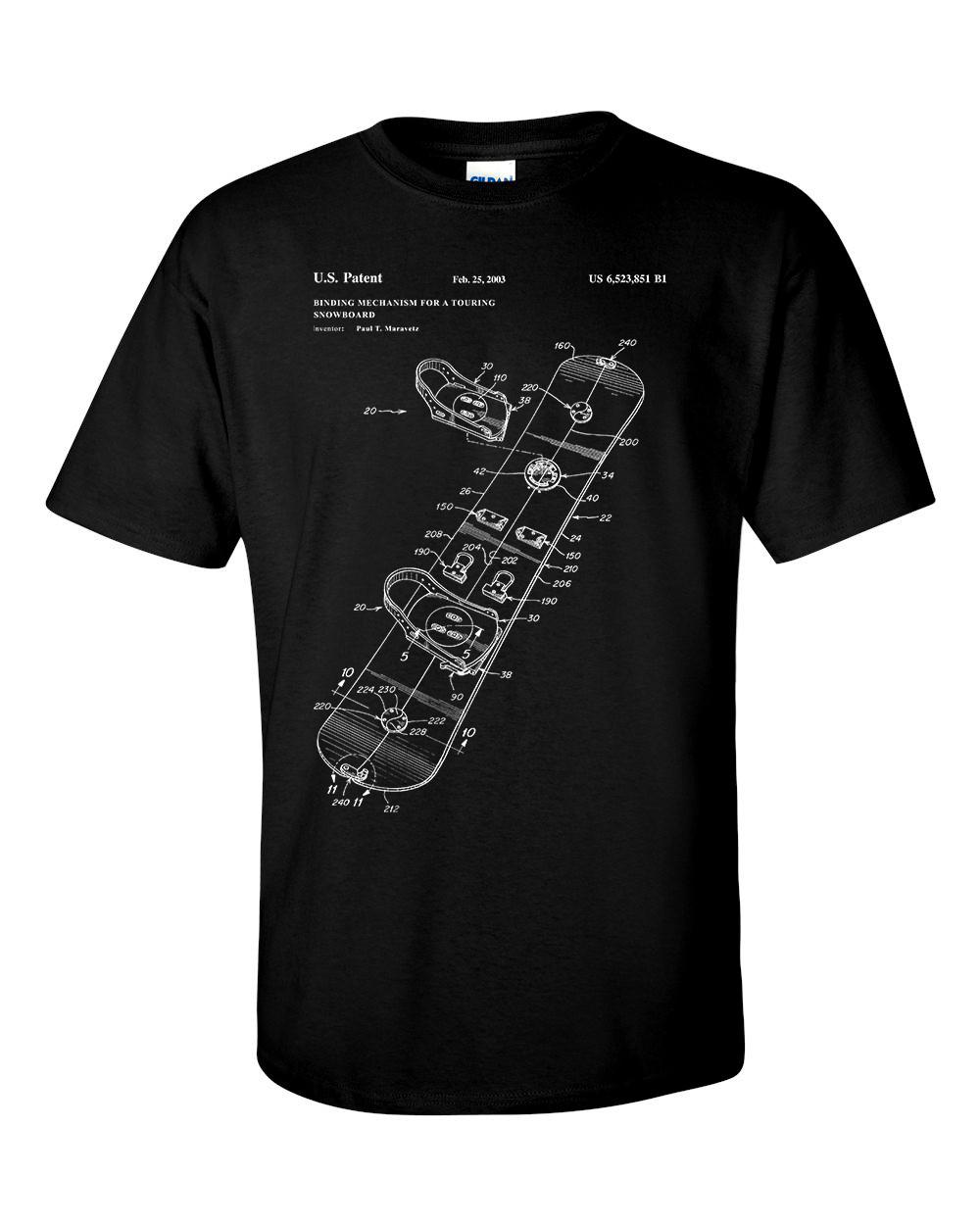 Snowboard Binding Patent T-shirt Snowboarder Shirt XXL