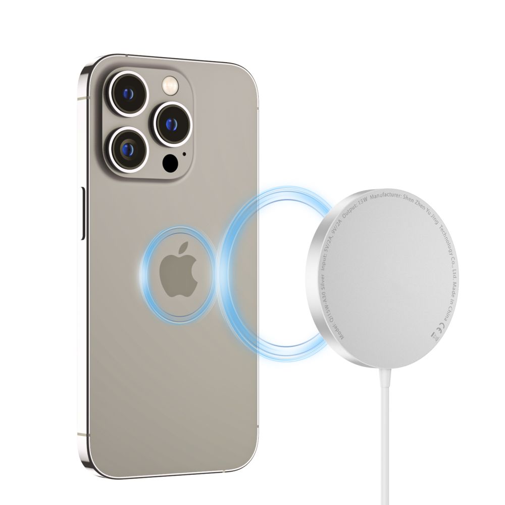 Tech-Protect Qi15W-A30 Magnetic Magsafe Wireless Charger Silver