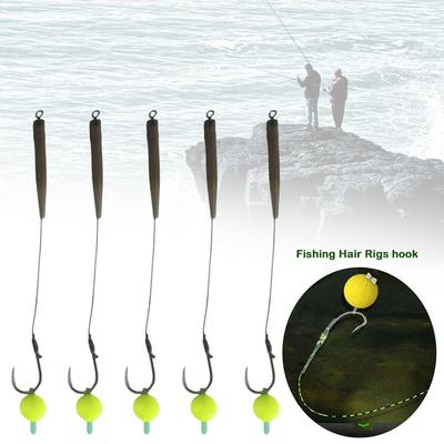 5pcs 2025 Equipment Fishing Hair Rigs Hook Ready Made 3#-10# Carp Fishing Hook Pesca Carp Rigs Fishing Lure Fishing Tackle