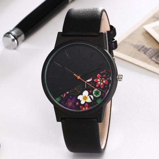 ZooooM Floral Design Two-Tone Quartz Watch, Fashionable and Casual, Perfect Gift for Men and Women (Green) ZM-WATCH2192-GR