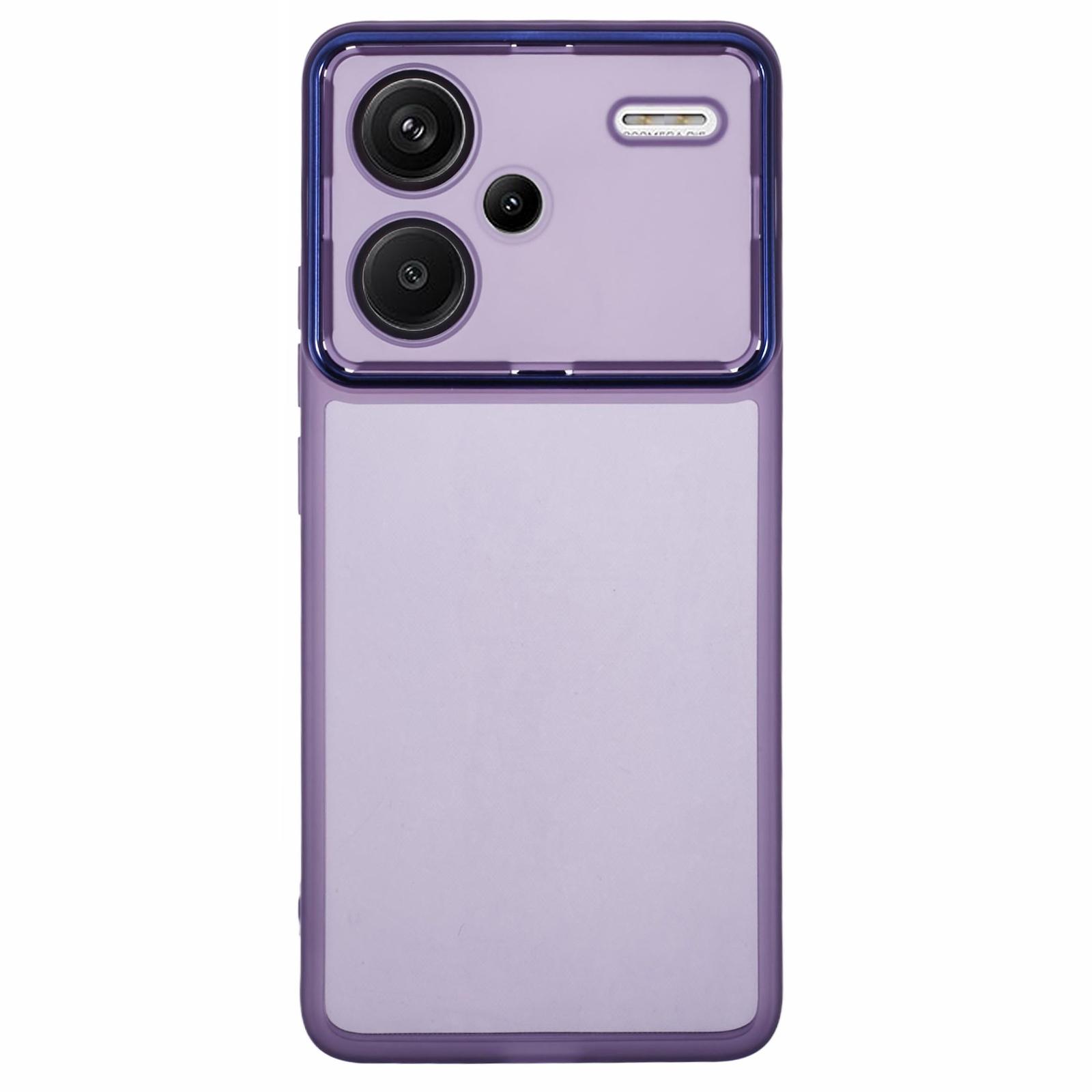

DKSM Series For Xiaomi Redmi Note 13 Pro+ 5G Case Electroplated Camera Frame TPU Phone Cover Transparent Purple