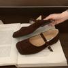 Fashion Fashion Buckle Strap Ladies Mary Janes Flats Shoes Soft Casual Female Shallow Footwear Square Toe Women Flats With Shoes