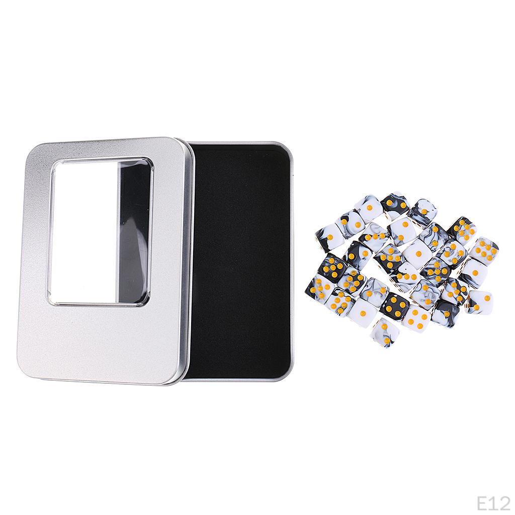 30 Pieces Acrylic 6-sided D6 for Party Game