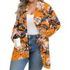 Women's Fall And Winter Fashion Casual Print Long Sleeve Mid-Length Cardigan Jacket