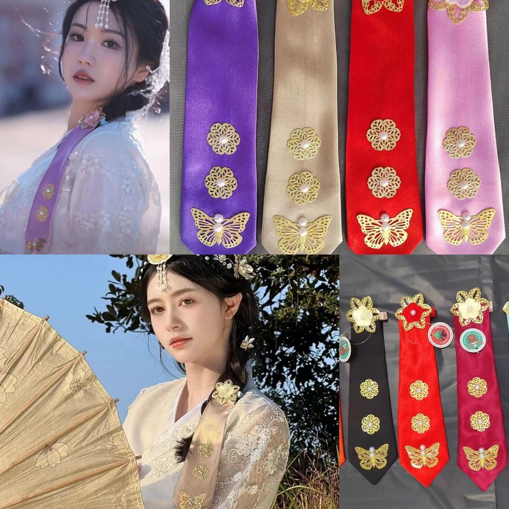 Korean Gold Stamping Hairband - Traditional Ethnic Hair Accessory for Women, Perfect for Festivals and Hanbok Styling