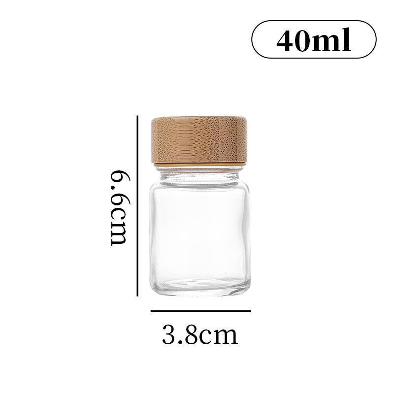 

Acacia Wood Glass Mini Medicine Bottle with Lid for Capsules and Freeze-Dried Powder.