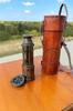 Vintage Brass Telescope & Compass Set: Nautical Decor with Leather Case