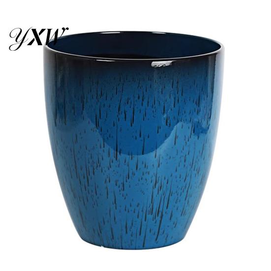 Contenedor Grande para Plantas Maceta Profunda Cerámica de Imitación con Agujero de Drenaje Resina Monstera Elegante Decoración de Porche Maceta Plato para Interiores