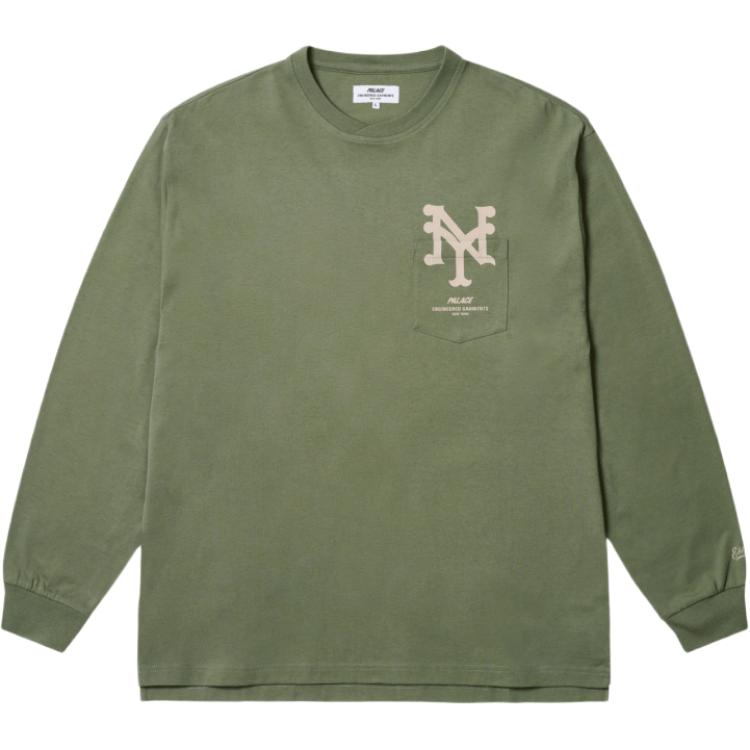 

Palace X Engineered Garments Collaboration Ss25 Drop2 Logo Pocket Crew Neck Long Sleeve T-Shirt Unisex Tops P28EGES005 XL