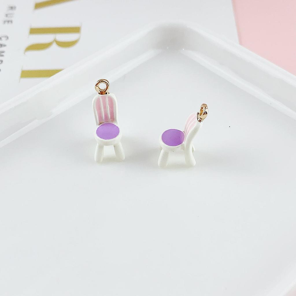 Colorful 3D Coffee Shop Stool Pendant for DIY Handmade Jewelry Accessory