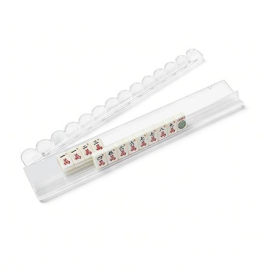 Clear Acrylic Mahjong Rack with Detachable Magnetic Pusher American Mah Jongg Tile Holder Push Ruler Mahjong Accessories