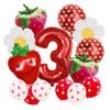 14Pcs Strawberry Fruit Balloons Fruit Themed Balloons Strawberry Latex Balloons Party Fruit Strawberry Theme Summer Party Decor