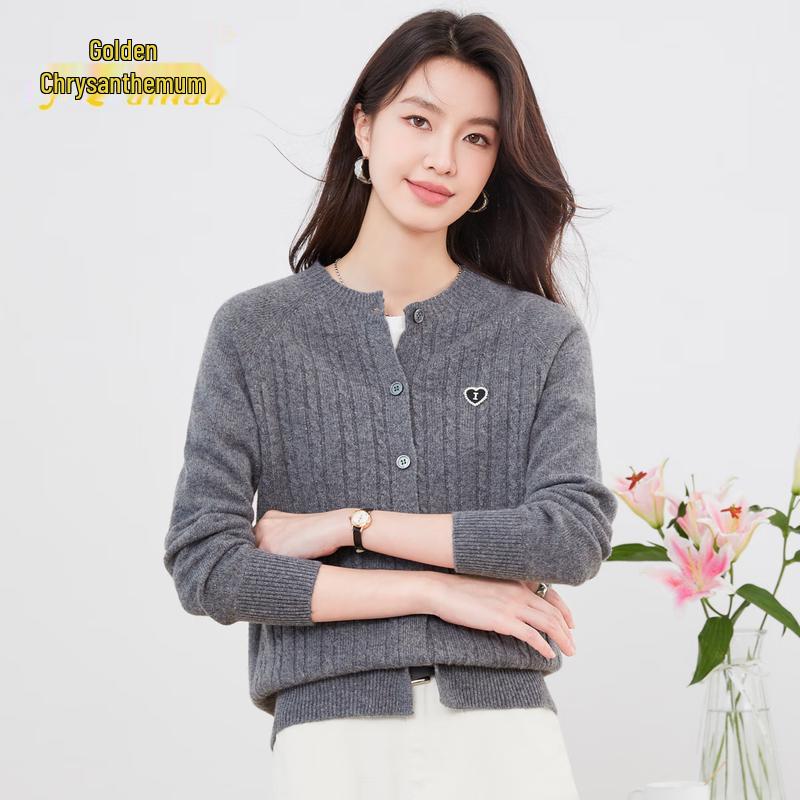 Women's 100% Pure Wool Knit Cardigan