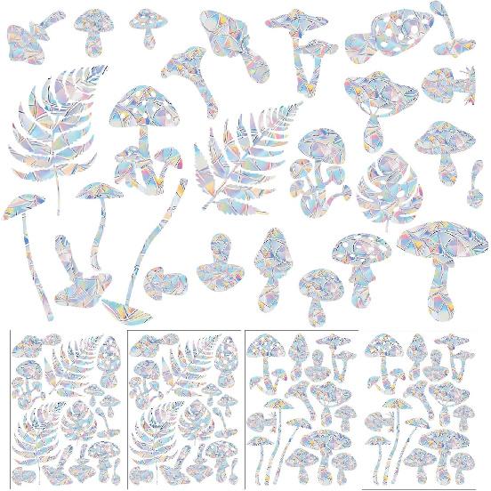 4 Sheets Anti Collision Window Clings, Rainbow Reflection Window Sticker To Prevent Bird Strikes Bird Alert Static Decals Window Strike Prevention