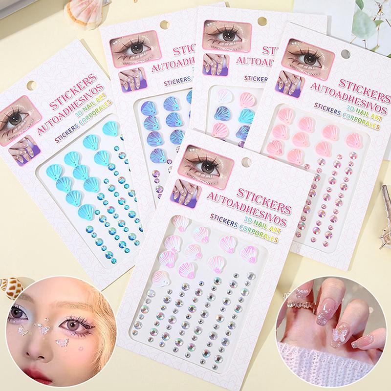 Colorful Butterfly Shell Face Decoration Diamond Sticker Nail Drill Gemstone Stickers Stage Eye Drill Stickers Pearl Sticke