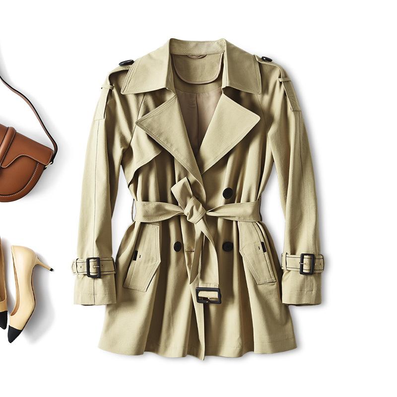 

High-end trench coat women, new spring and autumn clothing medium and long, women s thin coat women s clothing M хакі