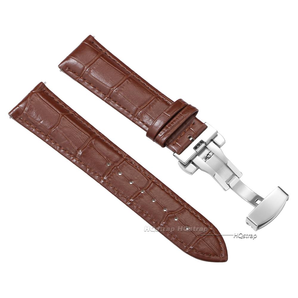 

Quick Release Leather Band with Bamboo Texture Strap 16mm 18mm 20mm 22mm 24mm Watch Bracelet Accessories Butterfly Buckle Strap 24mm