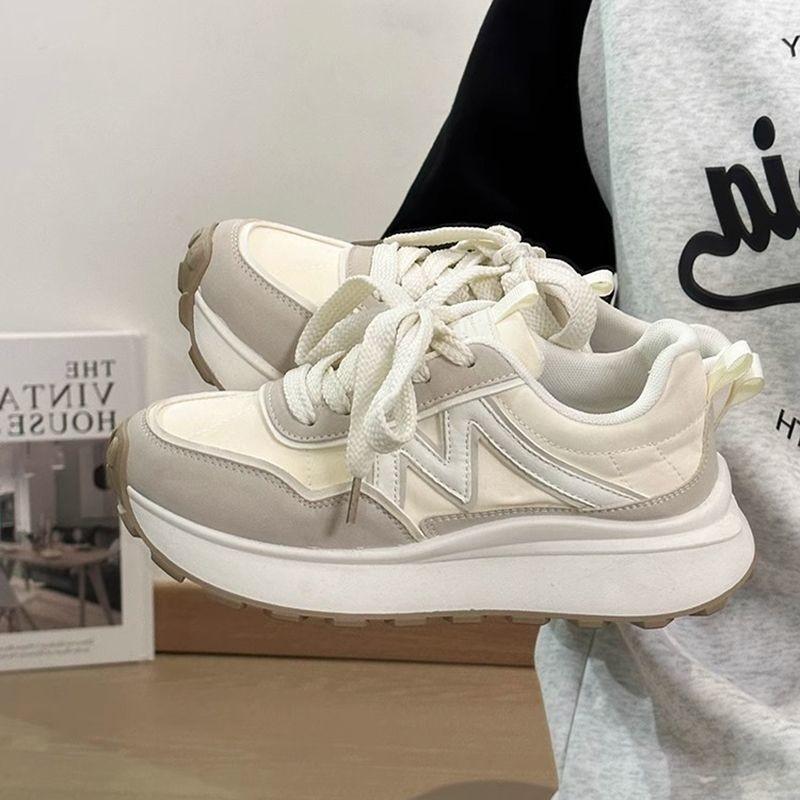 Sports Women's Shoes 2025 New Spring and Autumn Casual Retro Versatile Little White Shoes Platform Forrest Gump Shoes Sports Dad Shoes