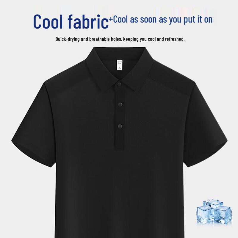 

QIANYIYANG Men s Ice Silk Quick-Dry Breathable Polo Work Shirt 2XL