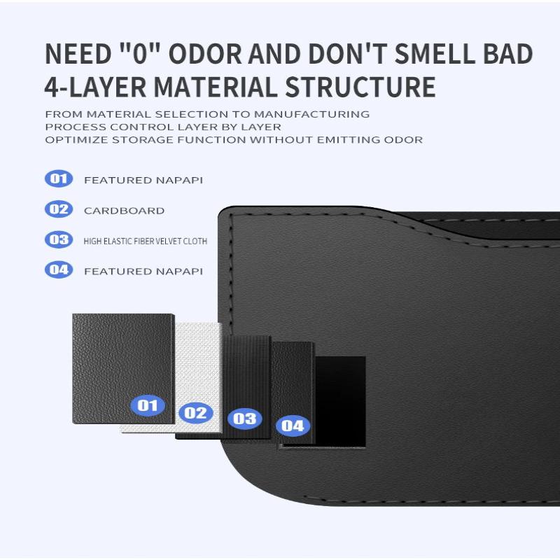 Car Storage Bag Pu Leather Mobile Phone Sticky Net Bag Multifunctional Car Seat Side Pocket Console Storage Box Auto Accessories