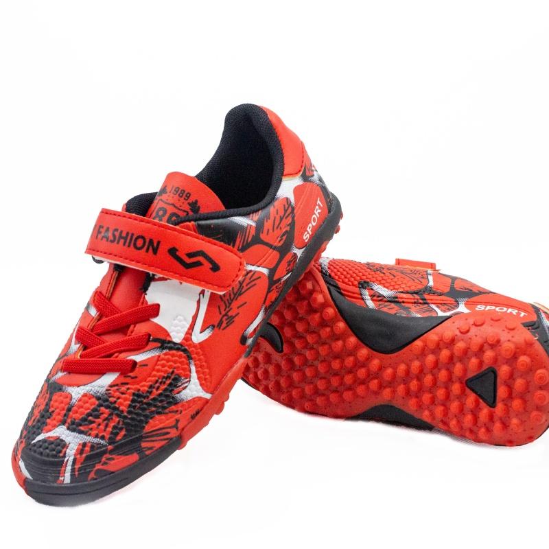 Children Firm Ground Soccer Shoes Turf Football Sneaker Athletic Cleats Soccer Sneakers for Kids Outdoor Indoor Sports Anti-slip