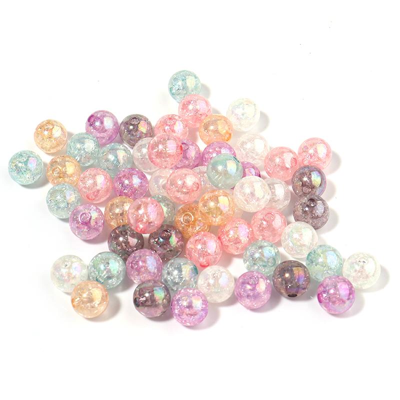 

50-100Pcs 8mm 10mm 12mm Macaron Crack Beads Round Shape For Jewelry Making DIY Bracelet Accessories