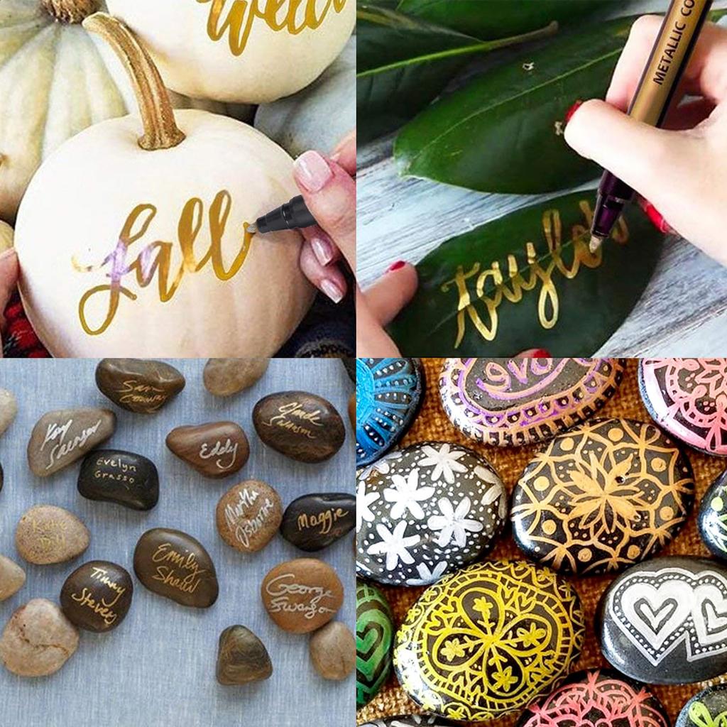 AKARUED Metallic Marker Perfect for DIY Surprise Writing Coloring Sign Diary Gift New and Perfect for Pens, Water-Based, 10-Color Set, Boxes,