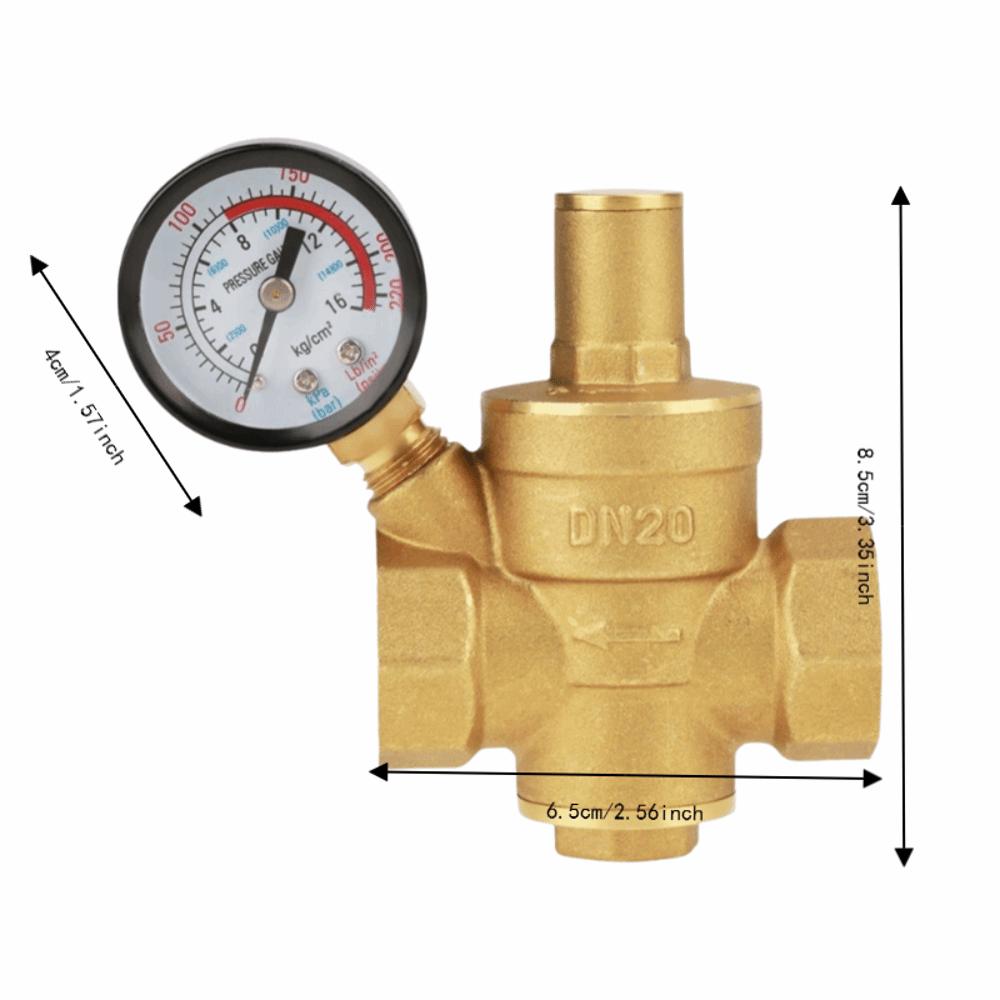 With Meter Pressure Reducing Valve Adjustable Water Pressure Reducer Brass Water Valve For RV
