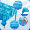 Ocean Waves Tablecloth, 2 Pieces Plastic Ocean Table Cloth Disposable Water Print Table Cover Blue Sea Rectangle Tablecloths for Beach Pool Birthday