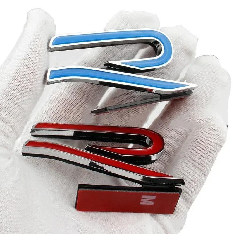 1Pc R Metal Car Front Grille Emblem Stickers Rear Trunk Side Badge Decals For Golf 8 R LINE Beetle Passat Tiguan Jetta