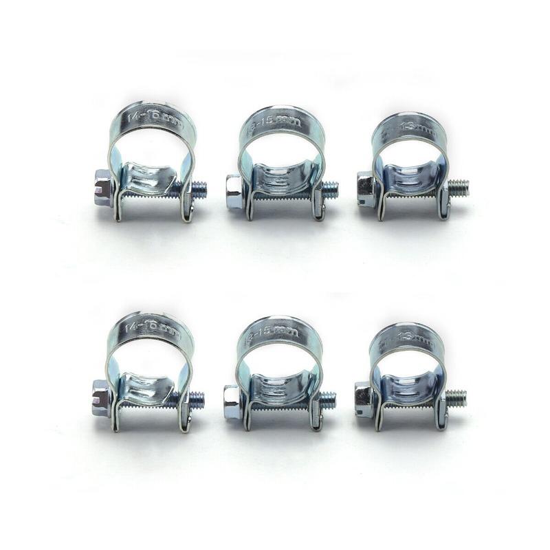 10Pcs Mini Clamp 7-17Mm Car Fuel Pipe Hose Clamp Galvanized Air Hose Clamp Diesel Petrol Pipe Clips Auto Parts Replacement