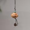Peach Wood Coffee Bean Bear Pendant Keychain & Necklace Accessory