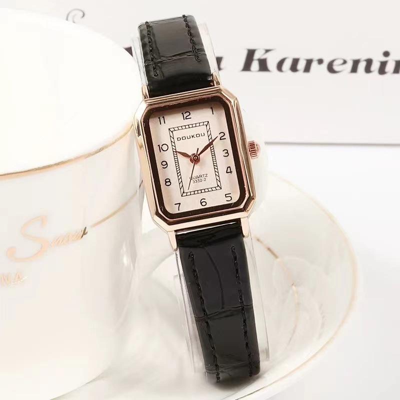 The Square Minimalist Women Ultra Thin Small Dial Watches Leather Band Antique Quartz Watch Relogio Feminina Dropshipping
