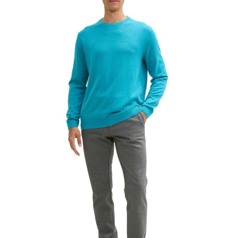Pull turquoise blue melange 1039805055 Homme TOM TAILOR