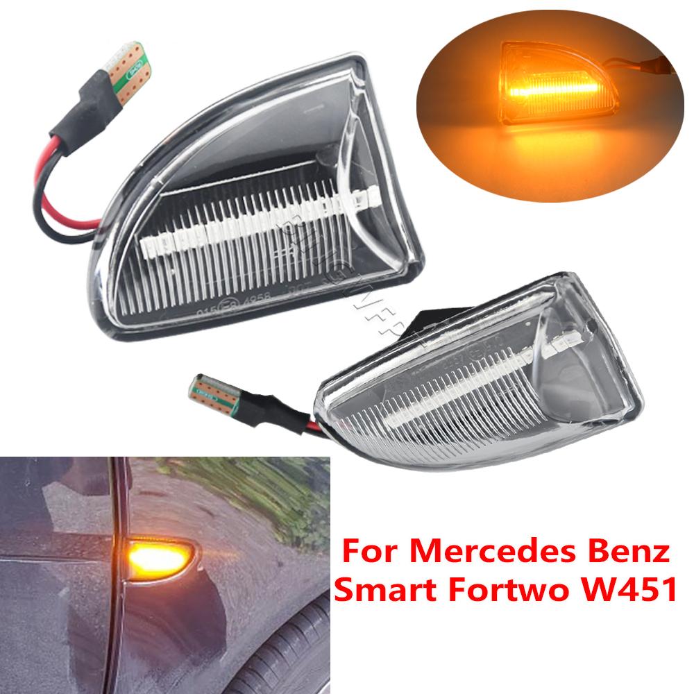 LED Dynamic Turn Signal Side Marker Light Sequential Blinker (Left+Right) For Mercedes Benz Smart Fortwo W451 Coupe Cabrio