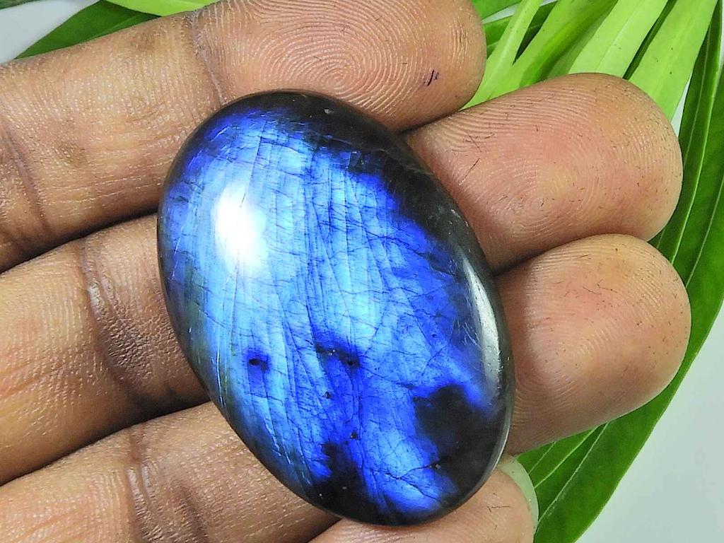 27X41MM  Blue Labradorite Oval Shape Cabochon Loose Natural Gemstone 63Cts. SK-3912